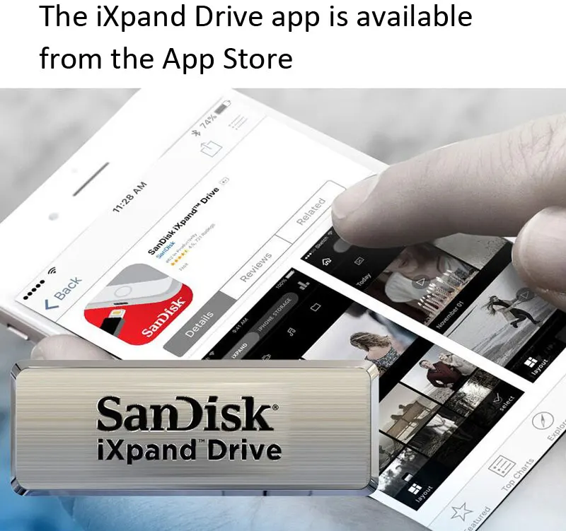 Флеш-накопитель sandisk iXpand USB 3,0 OTG 256 ГБ 128 Гб 64 Гб металлический флеш-накопитель U диск для iPhone iPad iPod Memory Stick