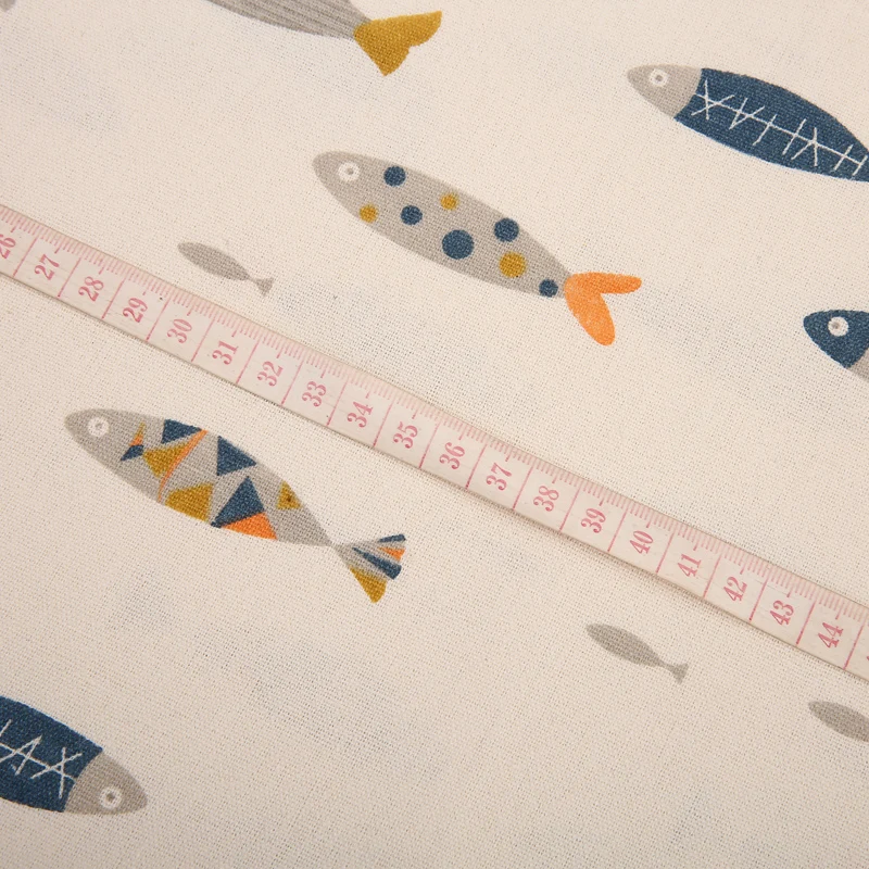 Buulqo набивная ткань для обивки рыбы из хлопка и льна пополам швейный домашний