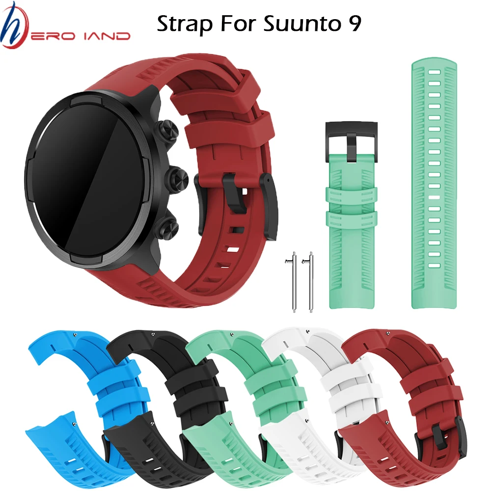 Силиконовый спортивный ремешок для наручных часов Hero Iand SUUNTO 9 многоспортивные GPS