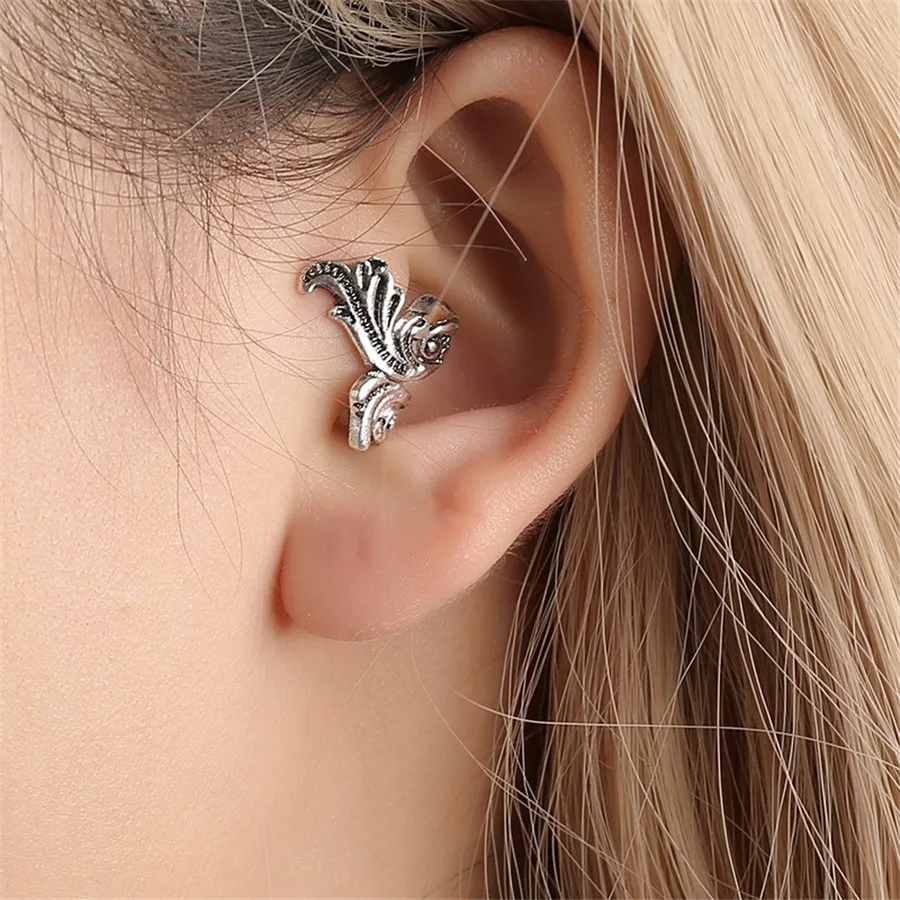 SexeMara 1pc Fish Tail Clip On Earring No Pierced Earcuff Ear Vintage Jewelry Cuff Hole Earrings For Women Girl Gift | Украшения и