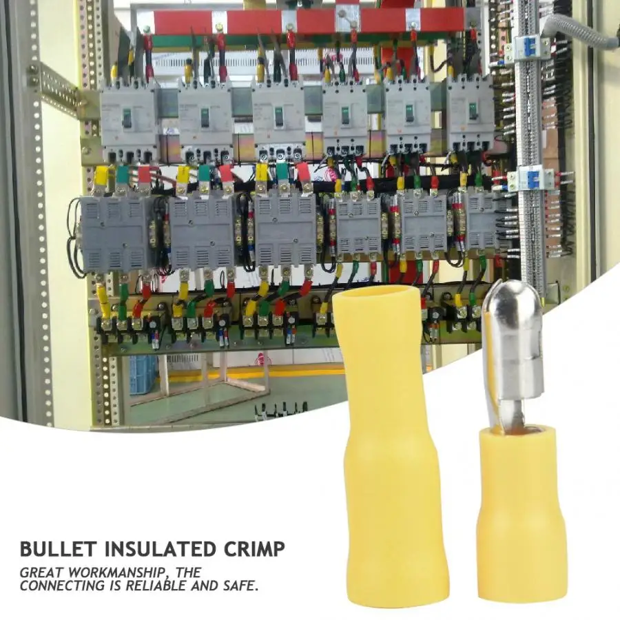 Коннектор 100 шт желтая головка ОБЖИМНАЯ Изолированная клемма аксессуары 24A usb