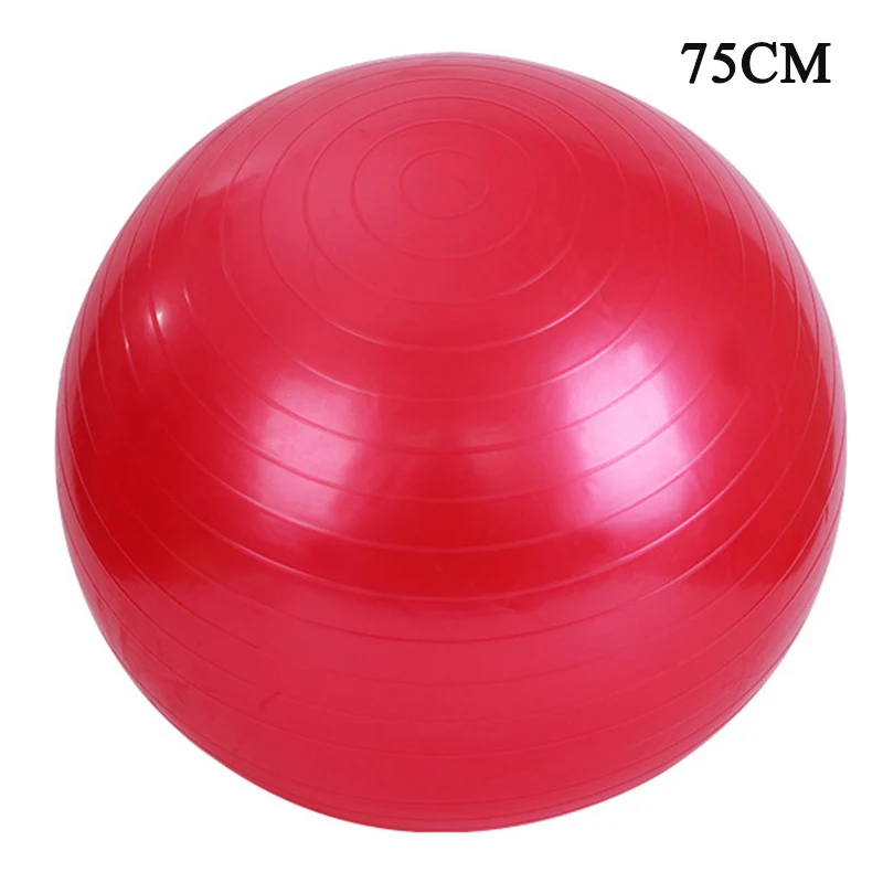 75CM Red Мяч для йоги, для гимнастики и фитнеса, мяч для пилатеса, баланс, упражнения, тренажерный зал, для помещений, для фитнеса, тренировки, йога, ядро, 45-95 см, насос - Цвет: 75CM Red