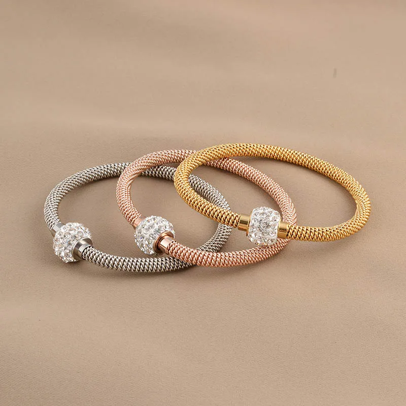 Лидер продаж браслет с магнитным кабелем из нержавеющей стали золотого цвета для