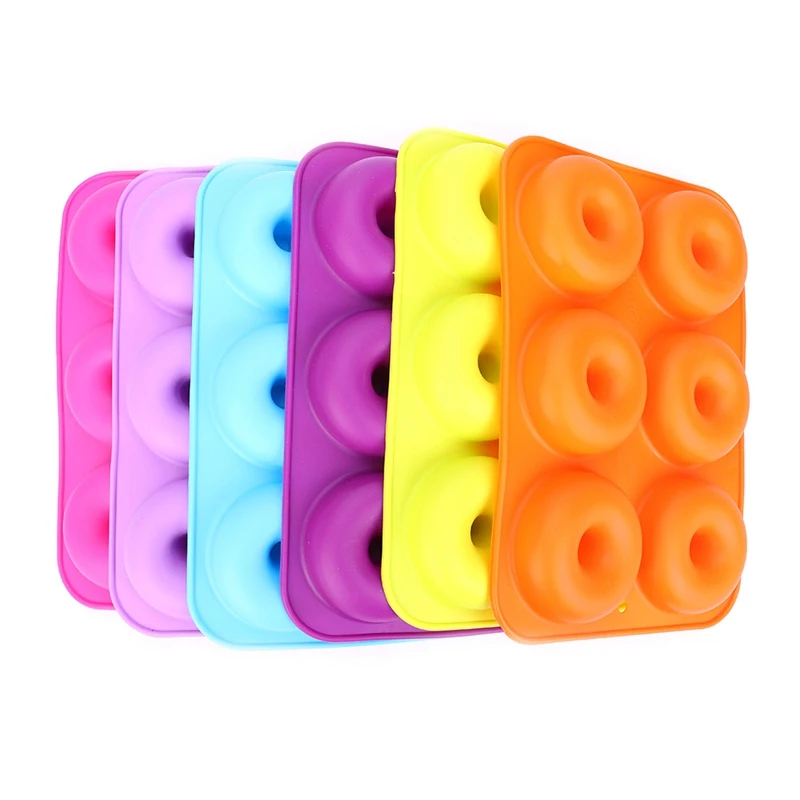 Donuts Mold Silicone Round Shape Doughnuts Mould Baking Jelly Fondant Cake Chocolate Decoration Pastry Tool | Дом и сад