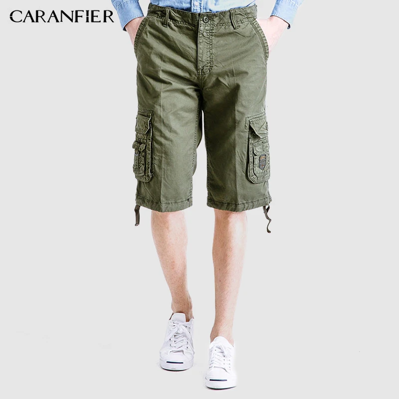 Шорты CARANFIER мужские длинные модные хлопковые повседневные армейские тактические