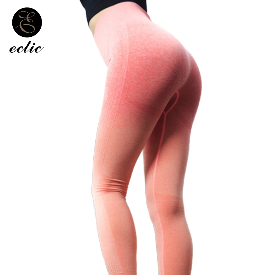 Ombre Leggings Butt Lifting Breathable High Waist Leggings Women Sexy Hip Peach Push Up Pants Gradient Sports Leggings Joggers