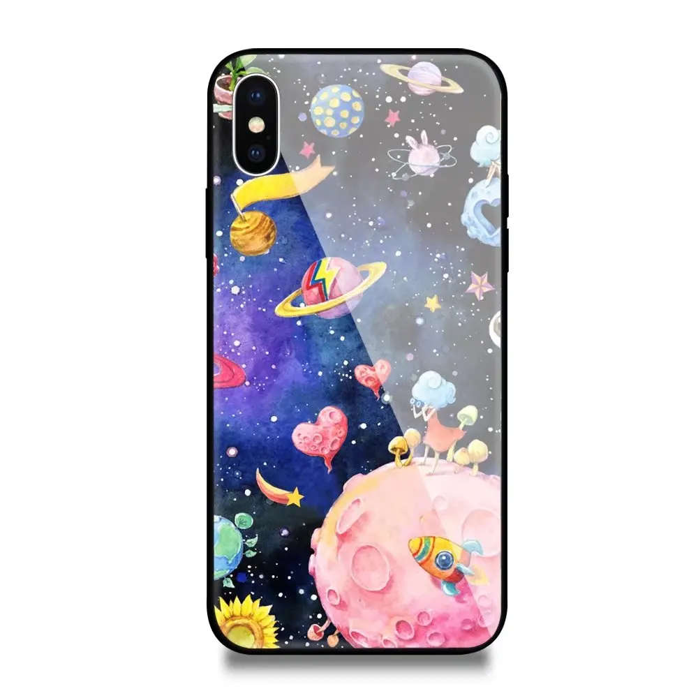 Космос планета чехол для телефона iphone 7 Plus Стекло мягкий силиконовый