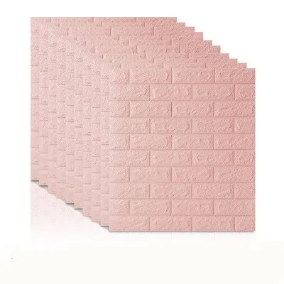 Light pink 70*77 3D кирпичные настенные наклейки DIY самоклеющийся Декор пенопластовое водонепроницаемое покрытие для стен обои для телевизора фон для детской гостиной - Цвет: Light pink