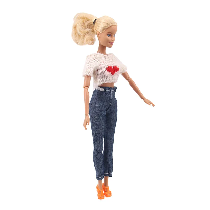 LUCKDOLL 15 Стиль 1 комплект одежды = свитер+ джинсы для BJD 30 см 1/6 Blyth куклы Barbiees одежда, игрушки для девочек, поколение, подарок на день рождения