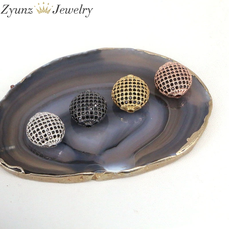 10 шт. ZYZ312-2569 DIY Ювелирные изделия бусины Высокое качество микро паве Черный CZ
