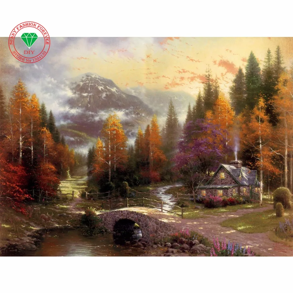 Рукоделие 3d Алмазная вышивка сделай сам пейзаж природная живопись крестиком