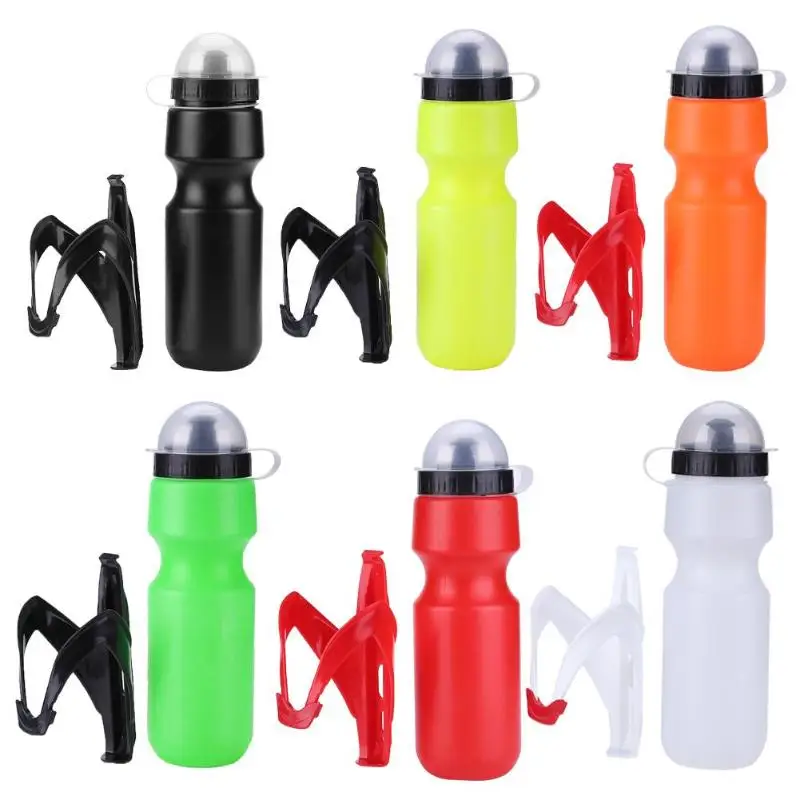 

7 Color 650ML Bicycle Bottle with Holder Portable MTB Bike Bicycle Outdoor Cycling Sports Drink Jug DIY Water Bottle Cup