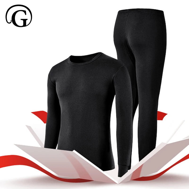 PRAYGER XL 6XL мужские длинные брюки из бамбукового хлопка с круглым вырезом комплект