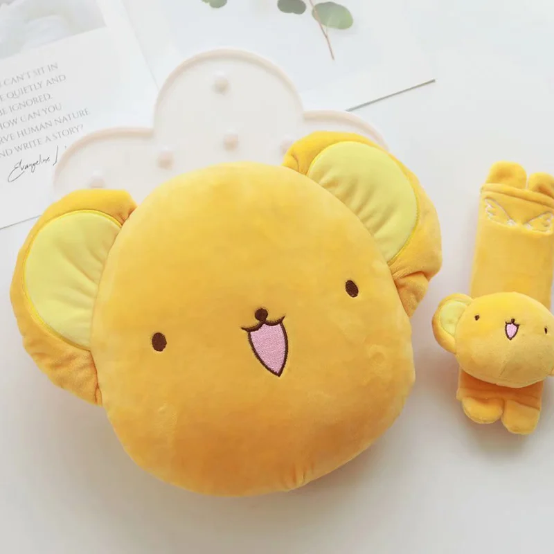 1 пара аниме сладкий Cardcaptor Sakura плюшевый хлопковый автомобильный ремень безопасности Чехол подголовник автомобиля Мягкий Отдых успокаивает Шею подушка мягкая игрушка