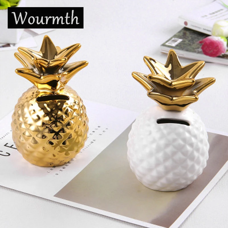 Wourmth Керамические коробки для денег с ананасом украшения современной копилки