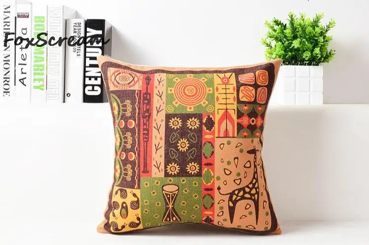 Ethnic Cushion Cover Home Decor African Decorative Pillows Case Linen Throw For Sofa Couch 45x45cm | Дом и сад