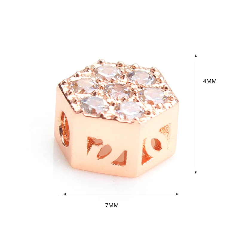 Мм 1 шт. 4*7 мм Micro Pave CZ Белый Циркон пространство Размер отверстия бусин 2 для diy