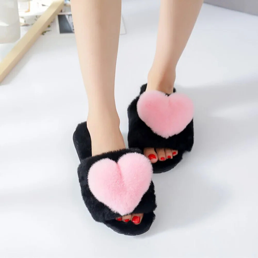 Jron 5 Color Women's Winter Warm Genuine Wool Slippers Woolen Home Plush Fur Indoor Slipper Valentine Gift | Обувь