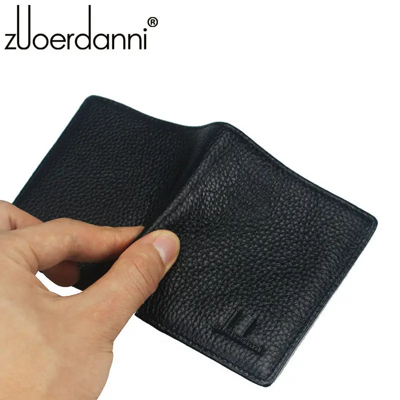 100% Genuine Leather Small Mini Ultra-thin Wallets men Compact wallet Handmade wallet Cowhide Card Holder Short Design purse New images - 6