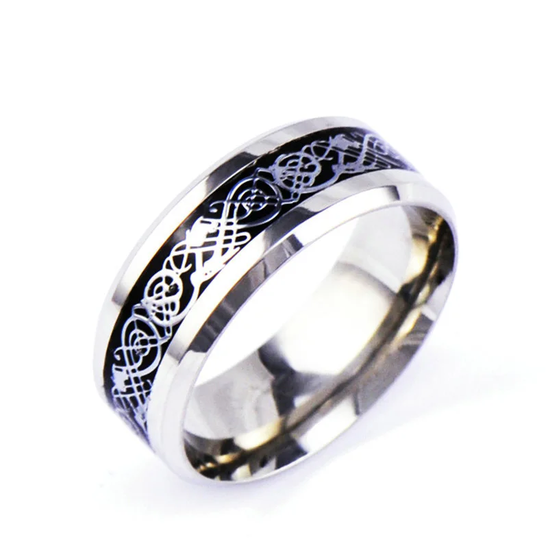 Модные многоцветные мужские кольца LNRRABC с кельтским драконом из нержавеющей