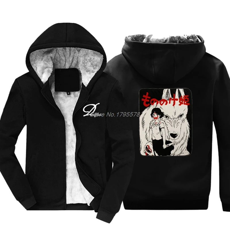 Anime Princess Mononoke Sweatshirt Men Hoody Keep Warm Thicken Hoodie New Style 3d Printer Cool Jacket Tops Streetwear | Мужская одежда