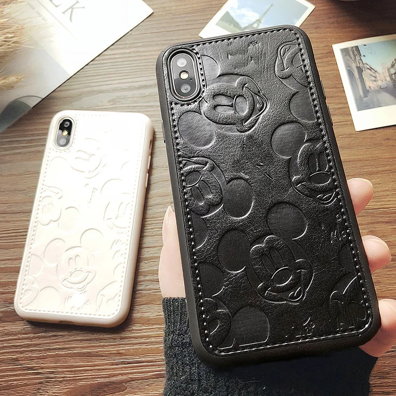 Роскошный чехол для телефона из искусственной кожи с Минни Маус для iPhone 6S 7 8 Plus 7plus 8plus Мягкий силиконовый чехол для iPhone 11 Pro MAX X XR 11Pro Coque