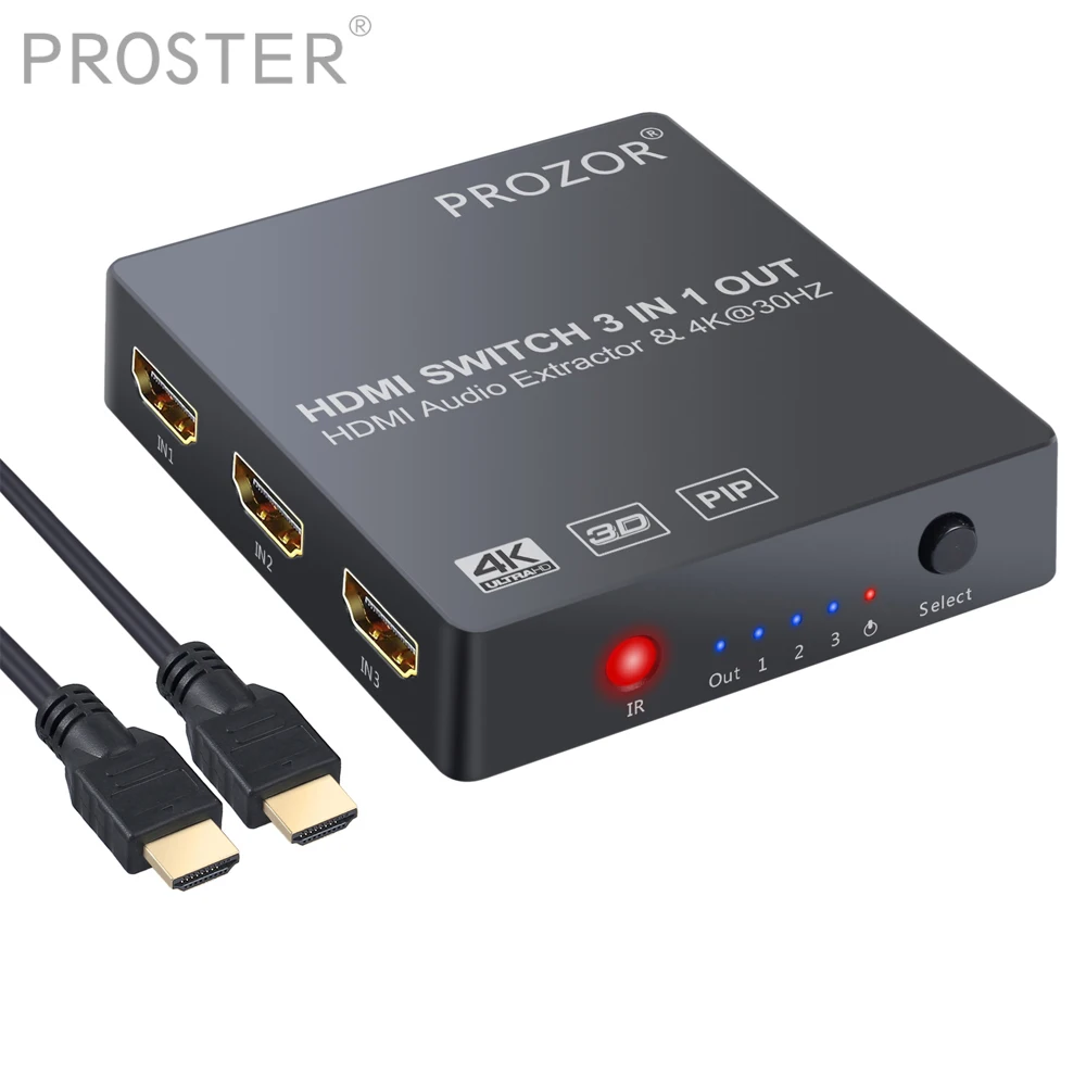 PROSTER 3x1 HDMI коммутатор с аудио экстрактором конвертер аналоговый оптический Toslink