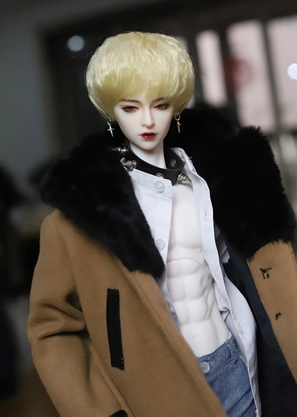 only wig D01-P515 детская игрушка ручной работы 1/3 1/4 Одежда для кукол BJD/Аксессуары для кукол SD кукла парик Золотой подростковый Короткий волос 1 шт - Цвет: only wig