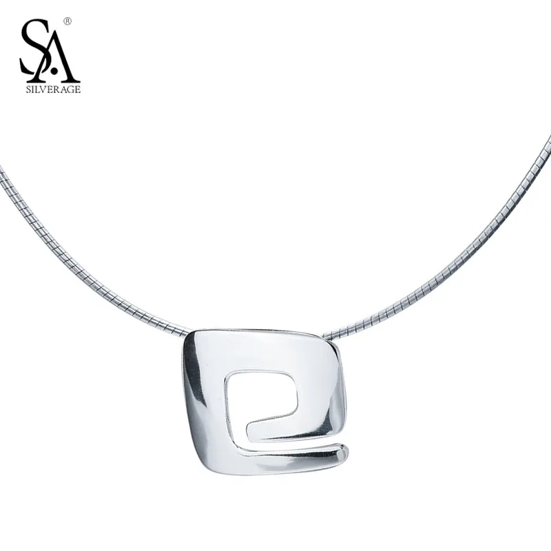Sa silverage Настоящее стерлингового серебра 925 Колье |