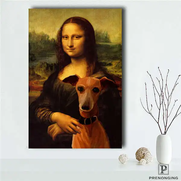 Canvas Poster Холст постер из шелковой ткани стиль Мона плакат лисы леonardo Da Vinci живопись#190114s02 - Цвет: Canvas Poster