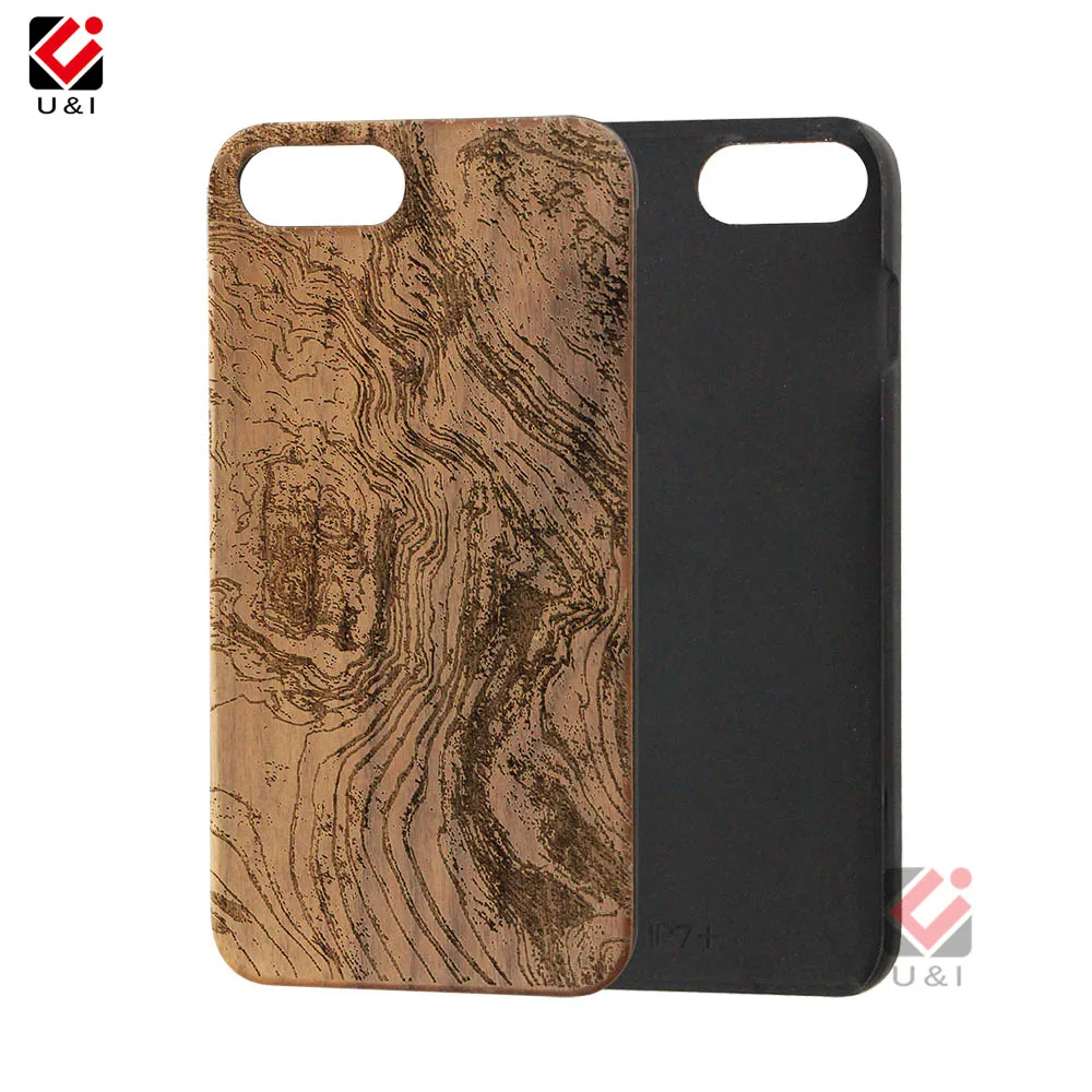 U&I Case For iPhone 7 plus 6plus 6splus 6s 6 5s 5 Wood Wave Tree Rings Carved PC Back Protector Cover for |