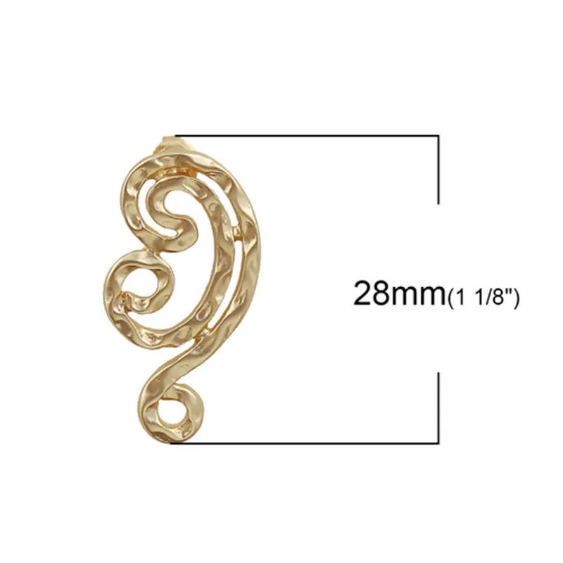 4 DoreenBeads, цинковый сплав, Boho Chic, этнический стиль, серьги-гвоздики, фурнитура, сердце, матовое золото, с петлей, ювелирное изделие, сделай сам, 2 пары - Окраска металла: 4