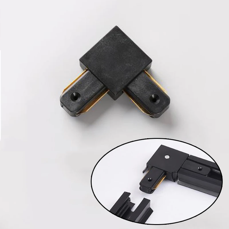 L connector-black Светодиодный настенный светильник GU10 трековые огни черный и белый для современного KTV/бара/украшения/гостиной в помещении/магазин счетчиков/Кофейня - Цвет абажура: L connector-black
