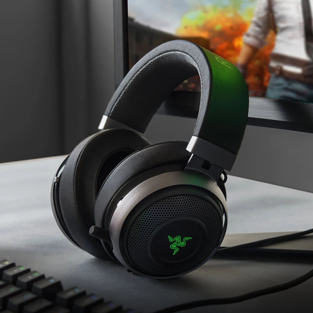 Razer Kraken 7 1 Chroma V2 игровая гарнитура цифровой микрофон овальные амбушюры Lighting Virtual