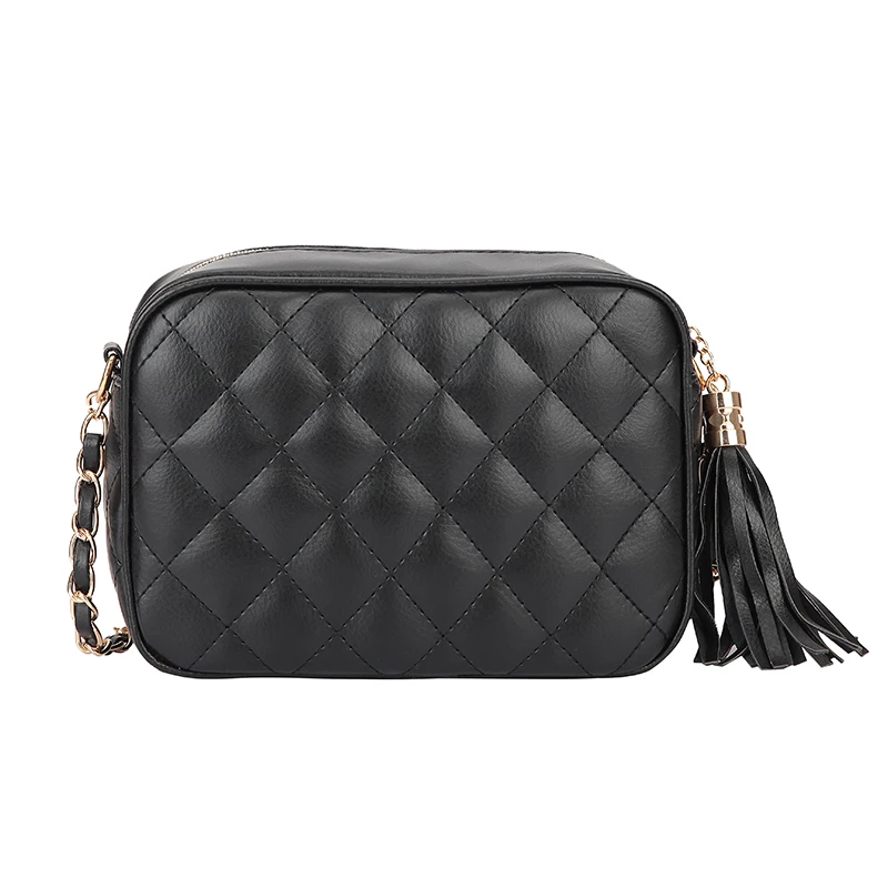 Ретро Черный Кроссбоди Мешок Маленькие Женщины Сумка Кисточкой Вестник Мешки