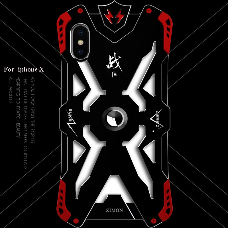 Чехол Zimon для iphone x противоударный чехол в стиле панк металлический алюминиевый