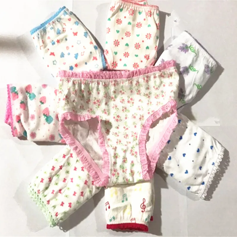 10 шт./Лот хлопковые трусики нижнее белье для девочек детские младенцев кружевные