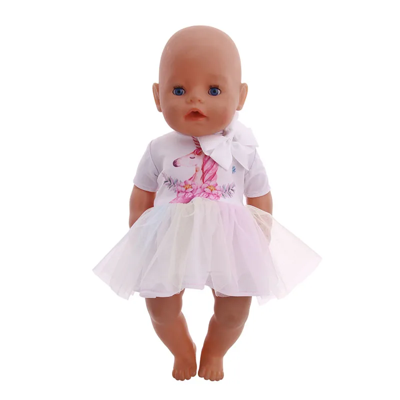 Luckdoll стильное и красивое платье единорога для 18 дюймов и 43 см Американская кукла