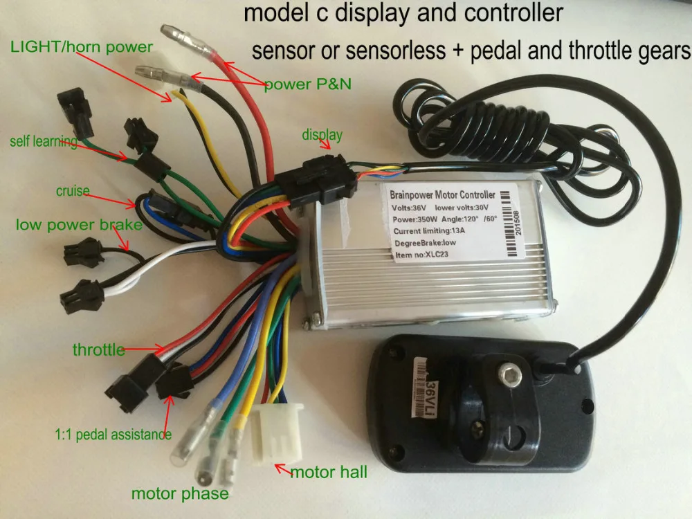 Контроллер электродвигателя BLDC 24v36v48v250w350w датчик/датчик чувствительности и ЖК