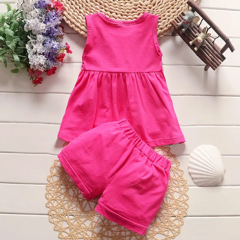 

2021 summer new girl KT cat short sleeve two-piece girl butterfly cotton vest + shorts combination