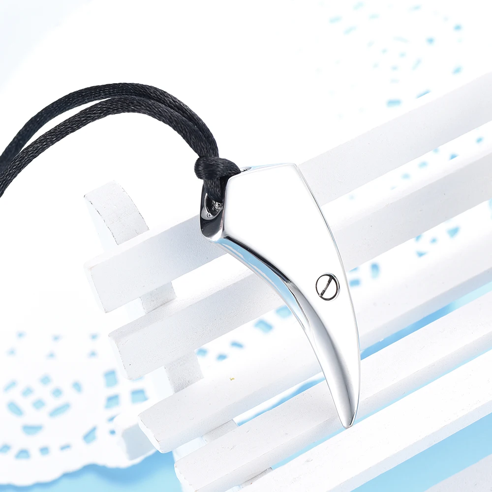 Ожерелье IJD9918 из блестящей черной веревки для мужчин урна кремации с гудком