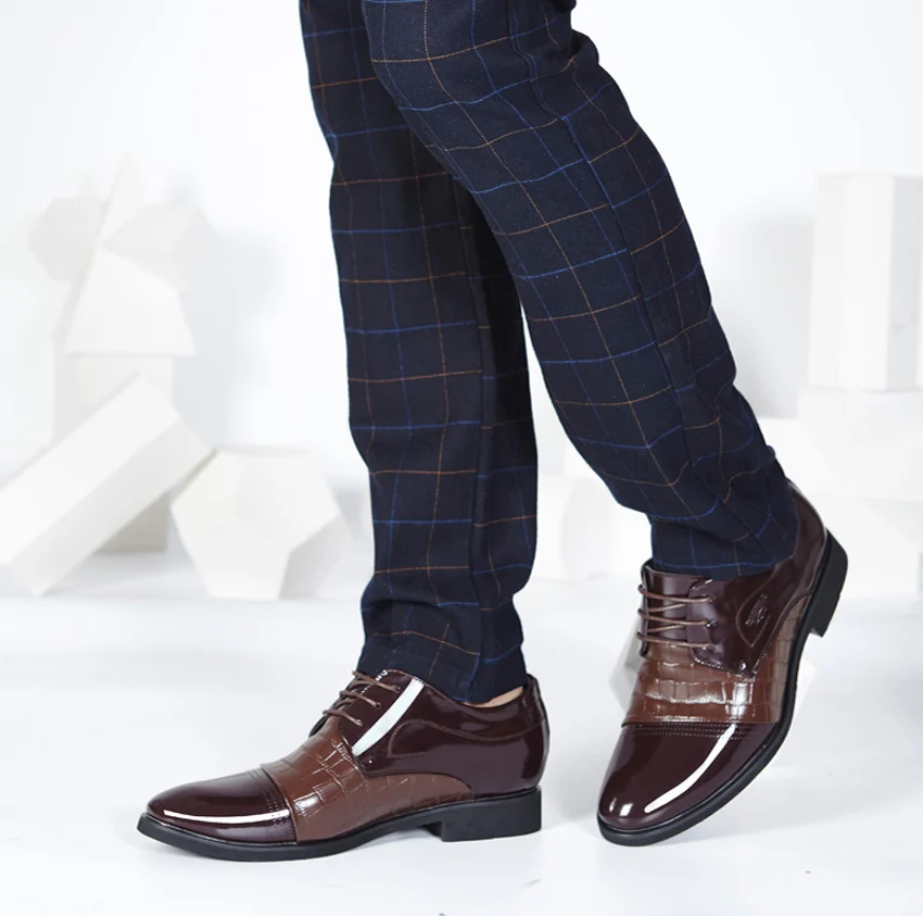 

Men's Dress Shoes Business Men Oxfords Leather Shoes Formal Casual Wedding Breathable Luxury Shoes Zapatos Hombre