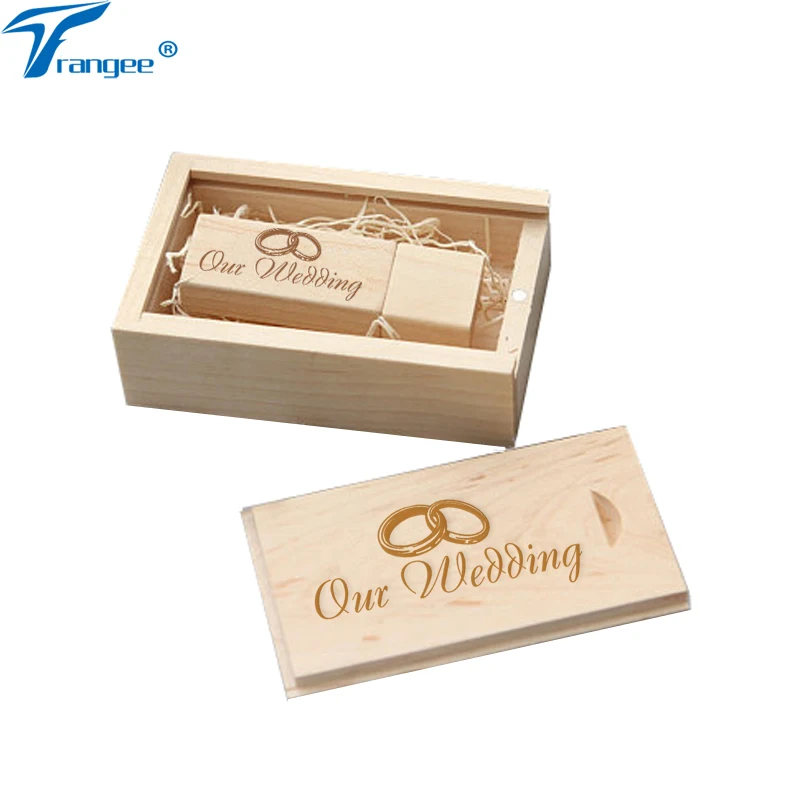 Деревянный usb + Подарочная коробка флэш-накопитель 4 ГБ 8 16 32 Кленовая Флэшка