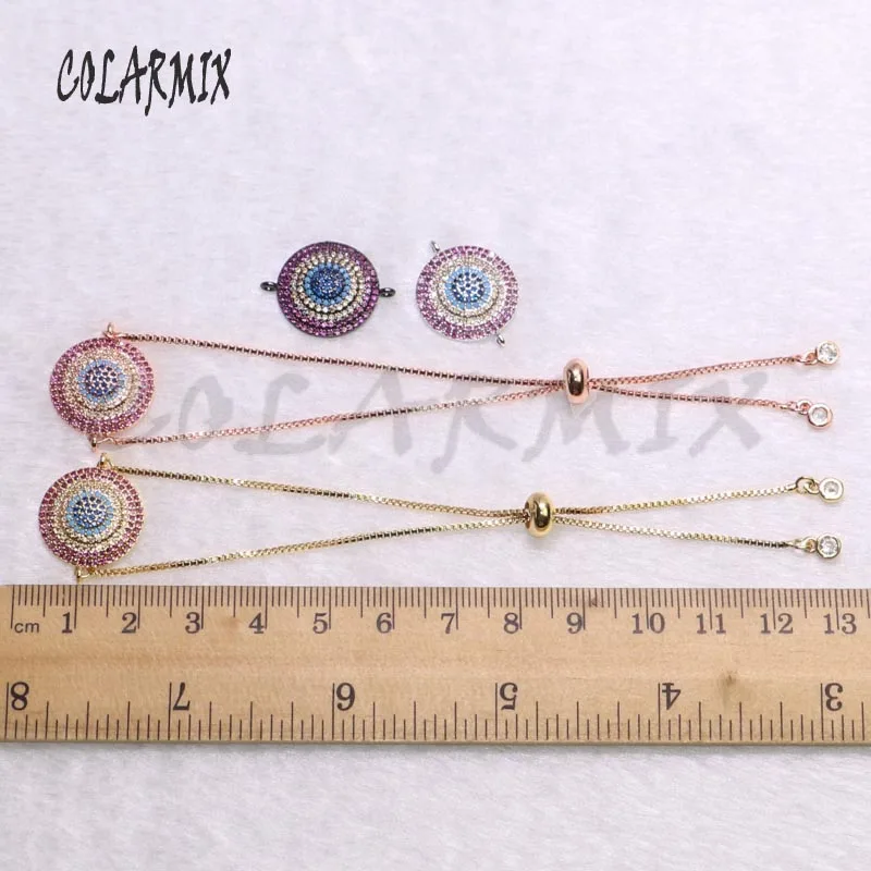 8 шт. модные циркониевые подвески в форме глаз браслет красочные ювелирные