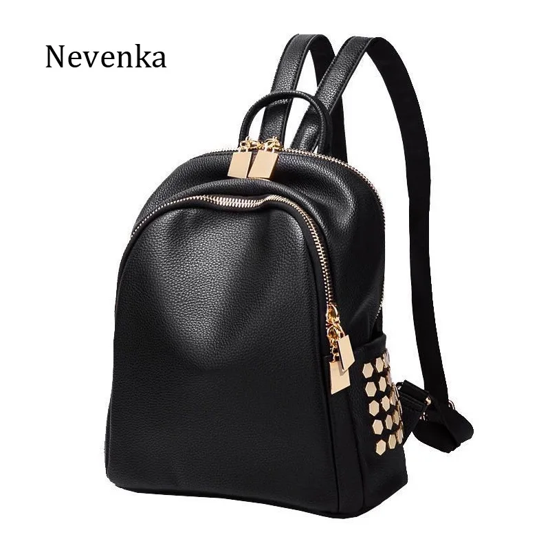 Nevenka мини рюкзак женский мультфильм печать заклепки рюкзаки черный 2019 | Багаж и