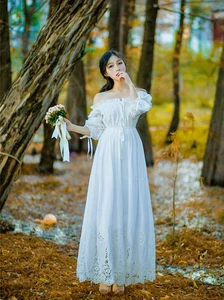 Bridesmaid Dress Vintage Princess Nightgowns Goddess Long Dress White Cotton Sleepwear For Women Pregnant women dress Plus size Bridesmaid Dress Vintage Princess Nightgowns Goddess Long Dress White Cotton Sleepwear For Women Pregnant women dress Plus size