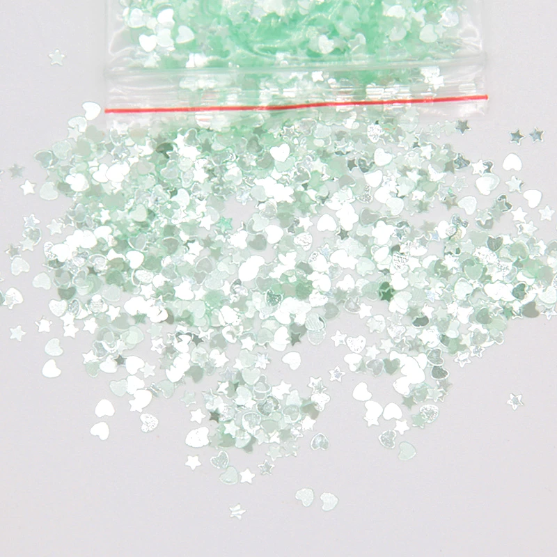 heart star ltgren3mm Темно-розовый синий микс блесток пайеток 3 мм ультра тонкий блестящая Звезда ПВХ свободные блестки ремесло DIY маникюр Дизайн ногтей украшения 20 г - Цвет: heart star ltgren3mm