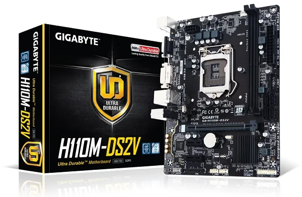 Gigabyte GA H110M DS2V процессор Intel H110/DDR4 Двойные каналы SSD 32 ГБ USB3.0 STAT3.0 Can с поддержкой
