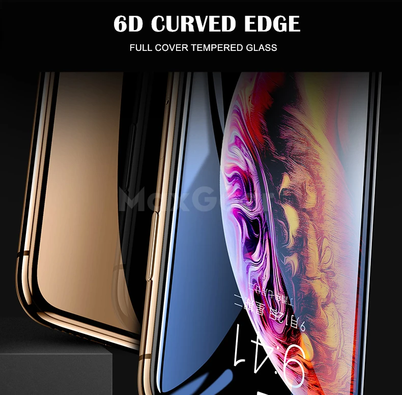 MaxGear закаленное стекло для iPhone XS полное покрытие защитное 9H Защита экрана Max XR X 6 7 8