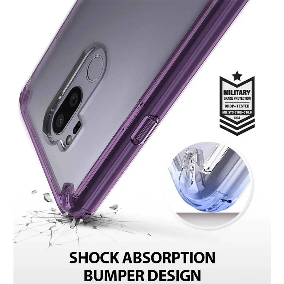 Оригинальный Ringke Fusion Crystal Clear PC задняя крышка Гибкая края из ТПУ в стиле милитари